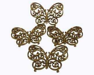 4145 - 4 Vintage Burwood Butterfly Wall Decor 9 x 7
