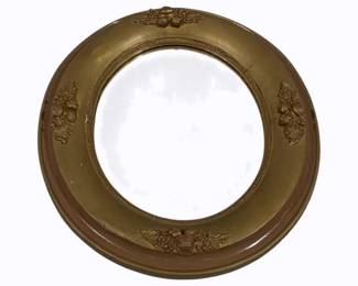 3297 - Round Wood Framed Mirror - 12 x 14
