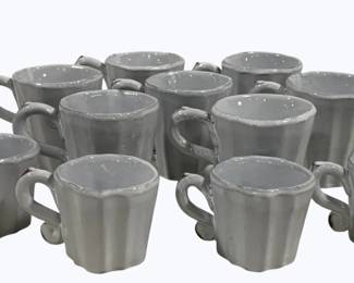 2934 - 11 Pottery small mugs - 2.5" & 3.5" tall
