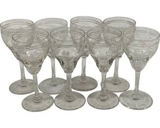 2434 - 8 Vintage Wine Glasses 5"
