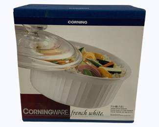 4121 - Corning French White 1.5qt Casserole in Box
