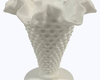 4009 - Fenton Milk Glass Hobnail Vase 5.5"
