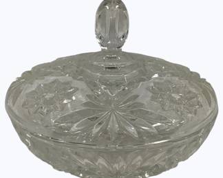2077 - Cut Glass Covered Dish - 7 x 6
