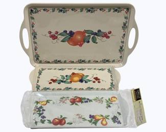 4202 - 3 Corelle Coordinates Melamine Tidbit Trays 7 x 15 & 12 x 18
