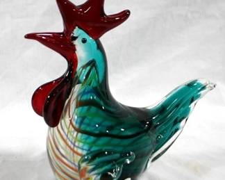 20 - Murano Glass Rooster, 8.25"
