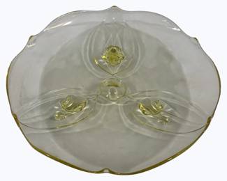 4039 - Lancaster Petal Topaz Yellow 3 Ftd Tray 10.5"

