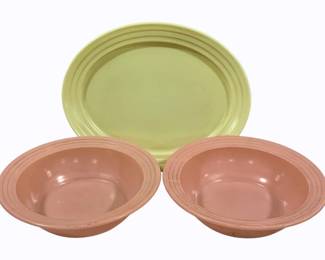 3331 - 3 Vintage Glass Dishes - 9" Bowls/12 x 9.5 plate
