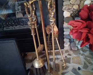 Brass Fireplace set