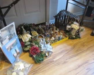 Christmas and Nativity decor, old postcards