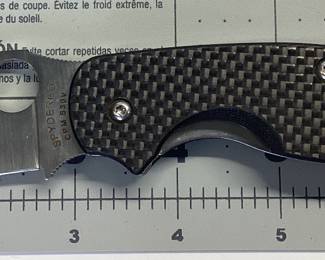 SPYDERCO SAGE SERIES KNIFE CARBON FIBER HANDLE WITH BELT CLIP