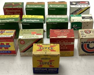 ASSORTED 12ga SHOTGUN AMMO, REMINGTON, FEDERAL, WESTERN UPLAND, WINCHESTER