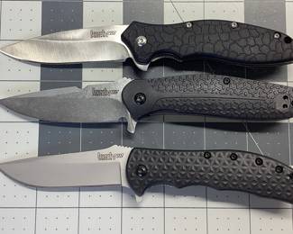 3 KERSHAW KNIVES 1830 OSO SWEET, 3650 VOLT 2, 1970 BURST