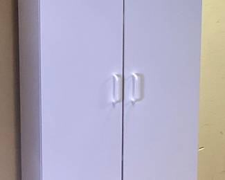 2-DOOR WHITE STORAGE CABINET NO SHIPPING PICKUP ONLY
