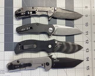 4 KERSHAW ZERO TOLERANCE KNIVES HINDERERS DESIGN 0566BW, ZT 0770CF, EMERSON DESIGN 0620, KEN ONION DESIGN 0350TS
