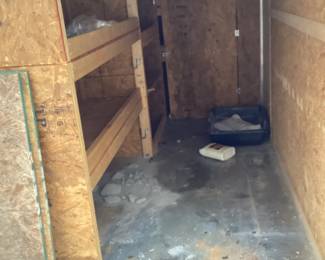 2016 South Georgia Cargo Trailer, V-nose, 12ft Enclosed W Drop Down Back Door & Side Door, Inside Has Shelving On 1 Side.