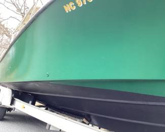 23ft 1995 PARKER OFFSHORE TRAWLER FISHING BOAT w CABIN & DUAL AXLE MAGIC TILT TRAILER, SOFT TOP BIMINI SHADE, BOAT NEEDS SOME DETAILING & NEW BATTERY, INBOARD ENGINE