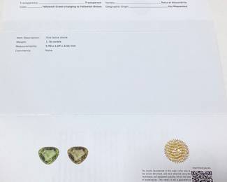 14KT YELLOW GOLD ALEXANDRITE & DIAMOND RING, SIZE 7, 1.16ct ALEXANDRITE, 0.23cts DIAMONDS, 2.9g TOTAL WEIGHT, G.I.A. CERTIFIED COLOR CHANGE ALEXANDRITE, AIGL APPRAISAL $15,705.00