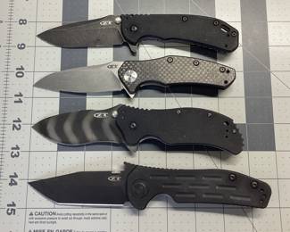 4 KERSHAW ZERO TOLERANCE KNIVES HINDERERS DESIGN 0566BW, ZT 0770CF, EMERSON DESIGN 0620, KEN ONION DESIGN 0350TS