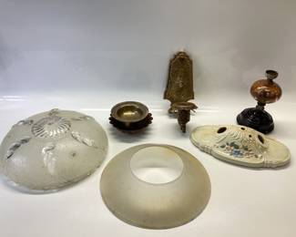 VINTAGE LIGHT FIXTURES, LAMP AND WALL SCONCE ART DECO PERIOD