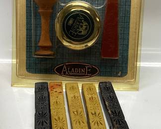 VINTAGE BATES AUTOMATIC NUMBERING MACHINE , INK, AND WAX SEAL KIT