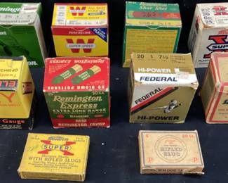 130+ ASSORTED 20 GAUGE SHOTGUN SHELLS, REMINGTON, WESTERN X, WINCHESTER, FEDERAL, ELEY