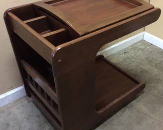 MID CENTURY DUNBAR STYLE BAR CART w WHEELS NO SHIPPING PICKUP ONLY