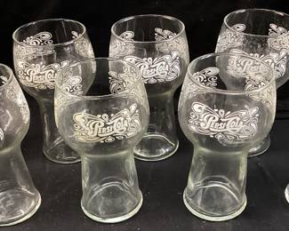 SET OF 8 1970s PEPSI COLA SODA FOUNTAIN STYLE DRINKING GLASSES