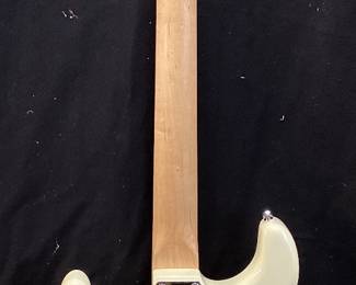 ERIC CLAPTON AUTOGRAPHED FENDER 6 STRING ELECTRIC GUITAR WITH CERTIFICATE OF AUTHENTICITY FROM AUTOGRAPH STORE NY, NY. ORIGINALLY FEATURED IN A BENEFIT AUCTION AT CHAPEL HILL 2014. INCLUDES FRAMED TIME PIECES VINYL ALBUM, BEST OF EC CD AND FRAMED PHOTO