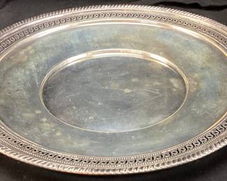 STERLING SILVER PIERCED RIM PLATE, 189.42g TOTAL WEIGHT
