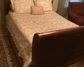 wood sleigh bed frame
