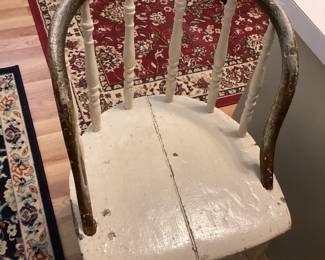 Vintage Wooden Barrell Chair with Spindle Back