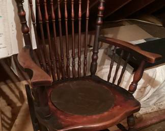 Antique Spindle Back Rocking Chair