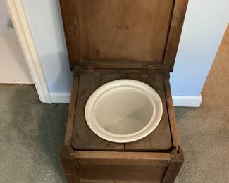 Vintage or Antique Wood Boxed Chamber Pot