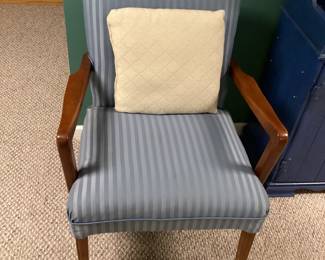 Arm Chair Blue Stripe fabric