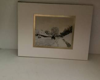 snow scene artwork
