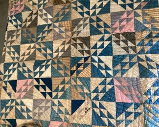 hand stitched lady of the lake patterned quilt