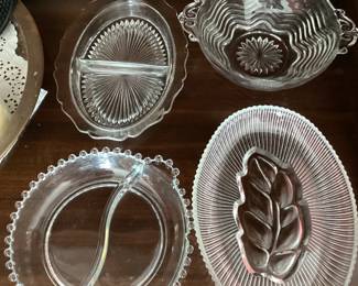 Leaded glass serving trays various designs