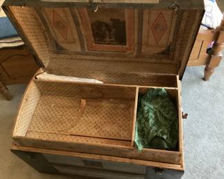Antique Scottish Trunk open