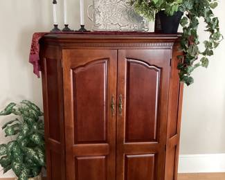 Wooden Corner Cabinet Potted Plants 