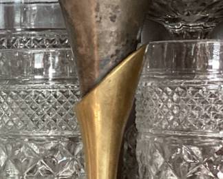 Vintage brase and silver plated champagne flute