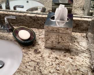 silver plated tissue box holder