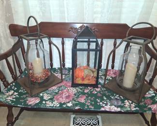 Bench and lanterns