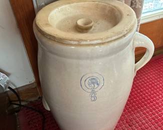 LOUISVILLE POTTERY INDIAN HEAD BUTTER CHURN