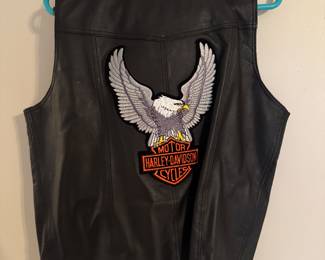 Women's Harley Davidson Leather Vest & Leather Riding Chaps Size M