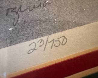 Framed Original Lithograph "Clifton, VA" Signed Ellen Jones - Edition 23/750