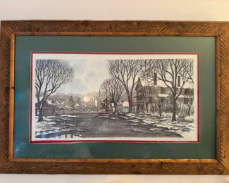 Framed Original Lithograph "Clifton, VA" Signed Ellen Jones - Edition 23/750