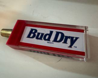 Vintage Bud Dry Acrylic Beer Tap Handle