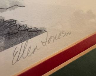 Framed Original Lithograph "Clifton, VA" Signed Ellen Jones - Edition 23/750