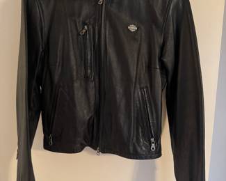 Women's Harley Davidson Leather Zip-Front Riding Jacket Size M