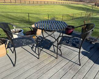 Outdoor Metal Patio Table with Matching Chairs